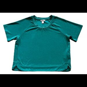 Athleta Seasoft Sweatshirt Tee Short Sleeve Shirt Top Emerald Green Medium